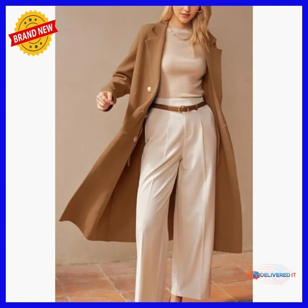 Wool Blend Long Cardigan Sweater Coat Double Breasted Winter Outfit